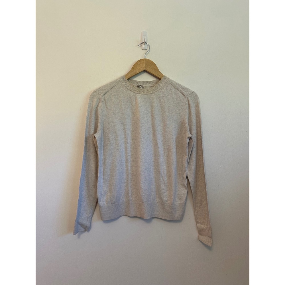 Everlane Oatmeal Heather 100% Organic Cotton Crew Neck Sweater | Size Small